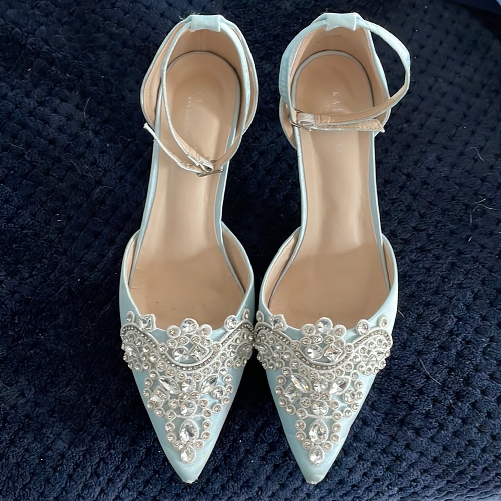 Stunning Satin shoe with Rhinestone Appliqué